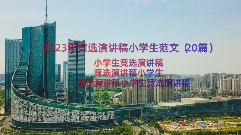 2023年竞选演讲稿小学生范文（20篇）