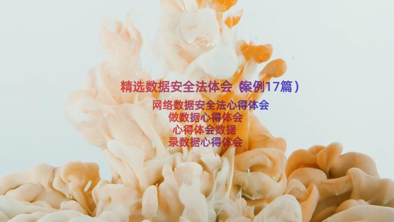 精选数据安全法体会（案例17篇）