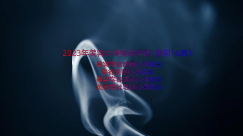 2023年美容心得体会学徒（通用16篇）