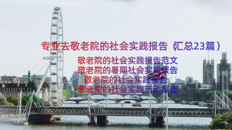 专业去敬老院的社会实践报告（汇总23篇）