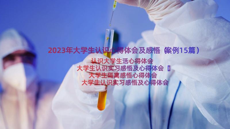 2023年大学生认识心得体会及感悟（案例15篇）