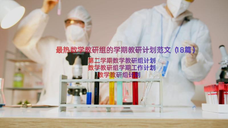 最热数学教研组的学期教研计划范文（18篇）