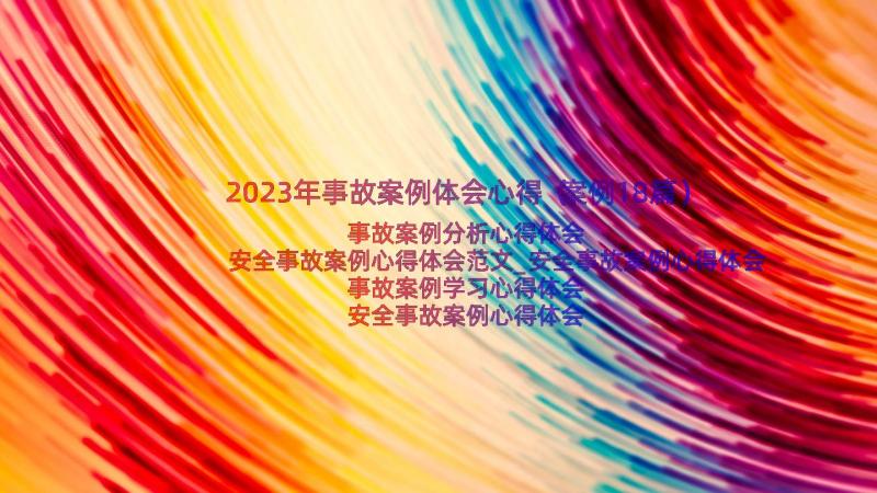 2023年事故案例体会心得（案例18篇）