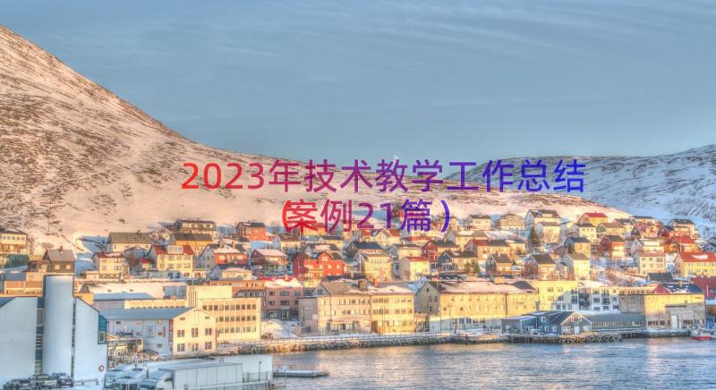 2023年技术教学工作总结（案例21篇）