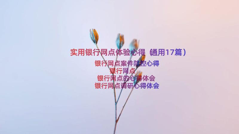 实用银行网点体验心得（通用17篇）