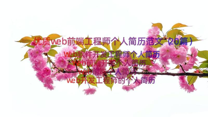 优质web前端工程师个人简历范文（20篇）