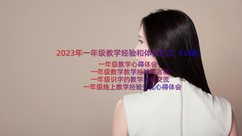 2023年一年级教学经验和体会范文（16篇）