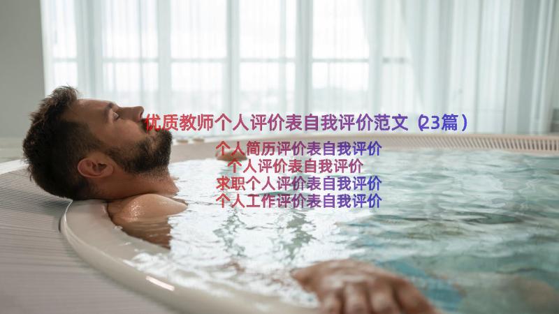 优质教师个人评价表自我评价范文（23篇）