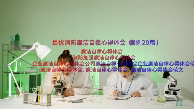 最优消防廉洁自律心得体会（案例20篇）