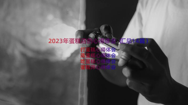 2023年蛋糕店的心得体会（汇总14篇）