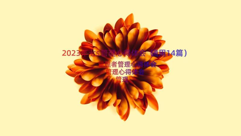 2023年七s管理心得体会（通用14篇）