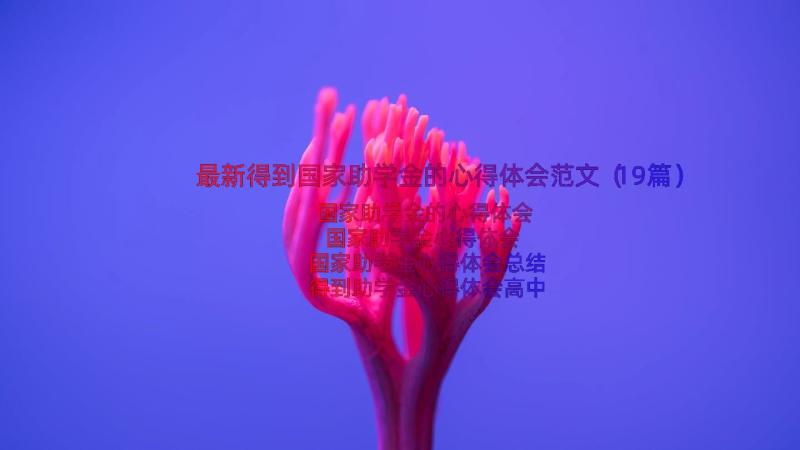 最新得到国家助学金的心得体会范文（19篇）