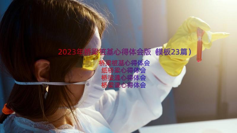 2023年桥梁桩基心得体会版（模板23篇）