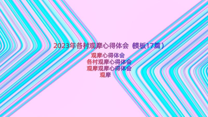 2023年各村观摩心得体会（模板17篇）