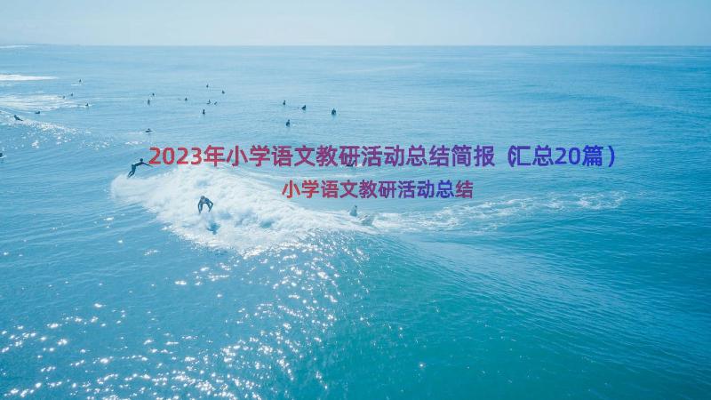 2023年小学语文教研活动总结简报（汇总20篇）