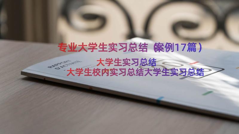 专业大学生实习总结（案例17篇）