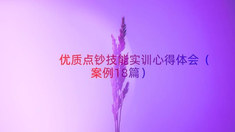 优质点钞技能实训心得体会（案例18篇）