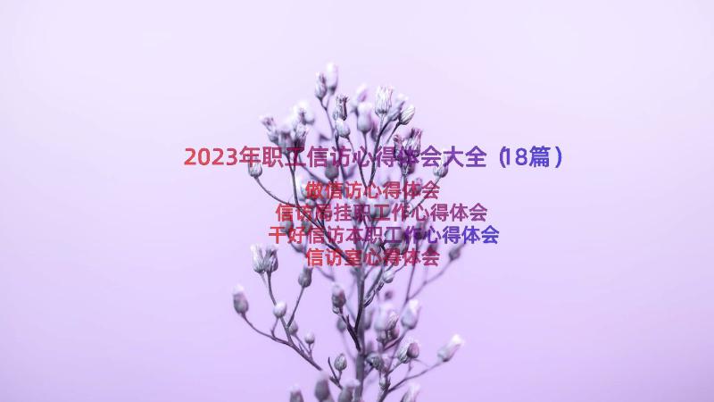 2023年职工信访心得体会大全（18篇）