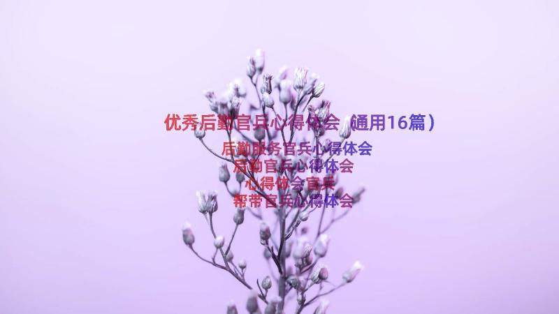 优秀后勤官兵心得体会（通用16篇）