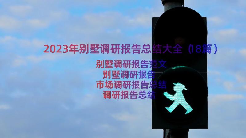 2023年别墅调研报告总结大全（18篇）