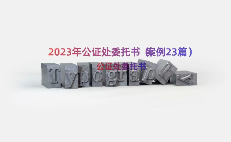 2023年公证处委托书（案例23篇）