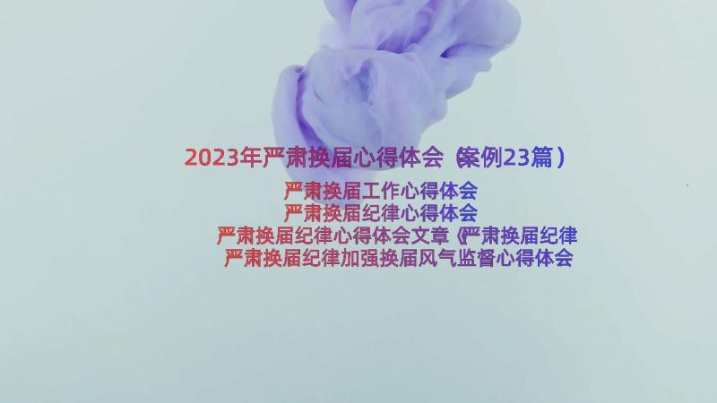 2023年严肃换届心得体会（案例23篇）