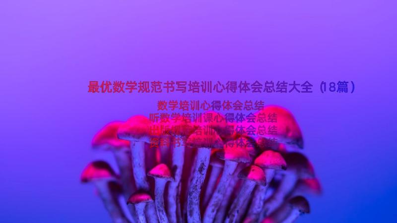 最优数学规范书写培训心得体会总结大全（18篇）