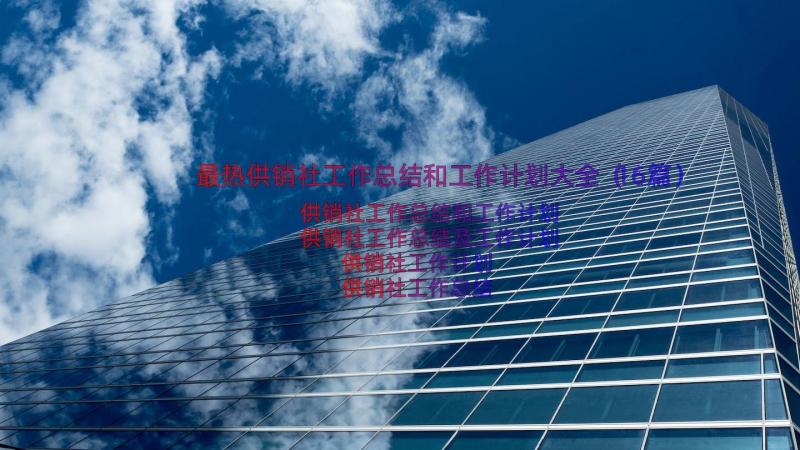 最热供销社工作总结和工作计划大全（16篇）