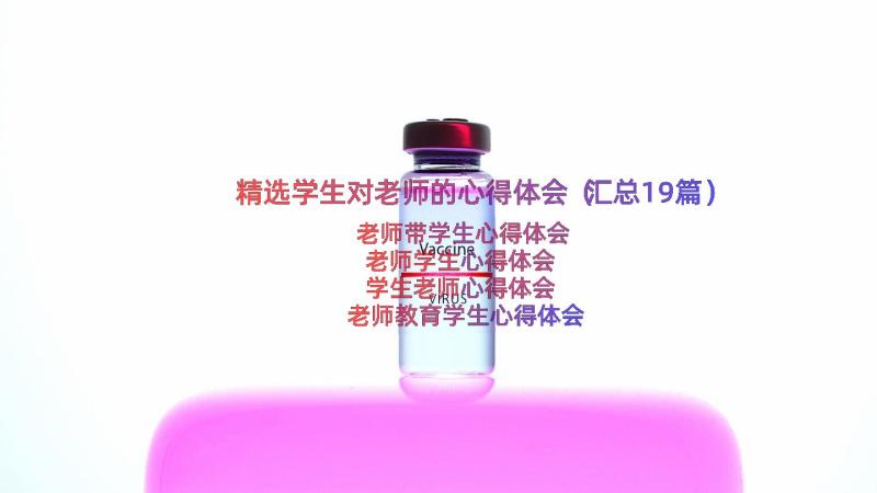 精选学生对老师的心得体会（汇总19篇）