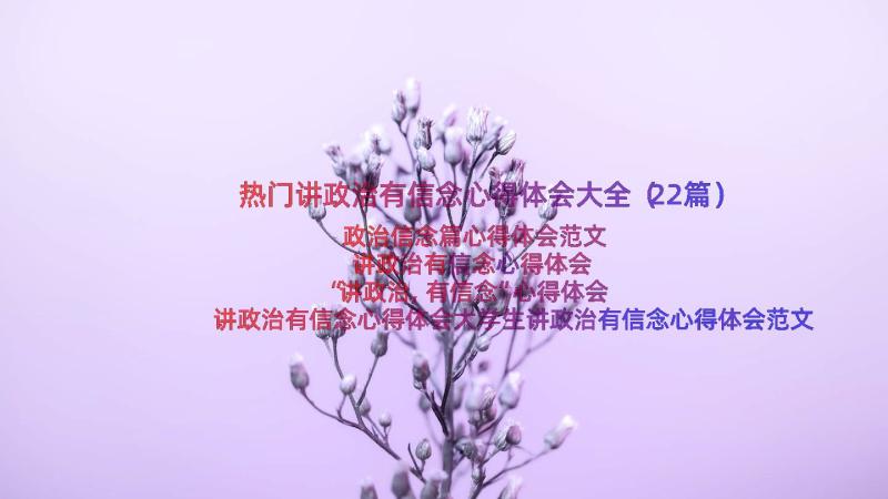 热门讲政治有信念心得体会大全（22篇）