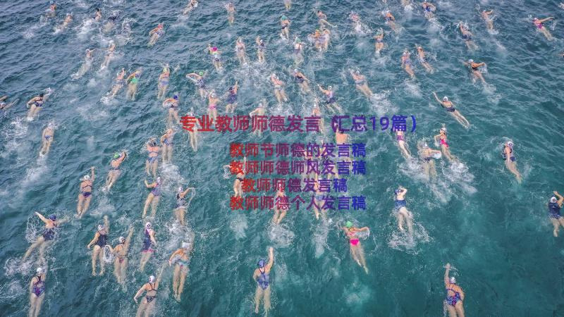 专业教师师德发言（汇总19篇）