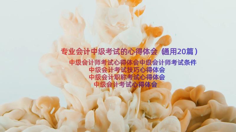 专业会计中级考试的心得体会（通用20篇）