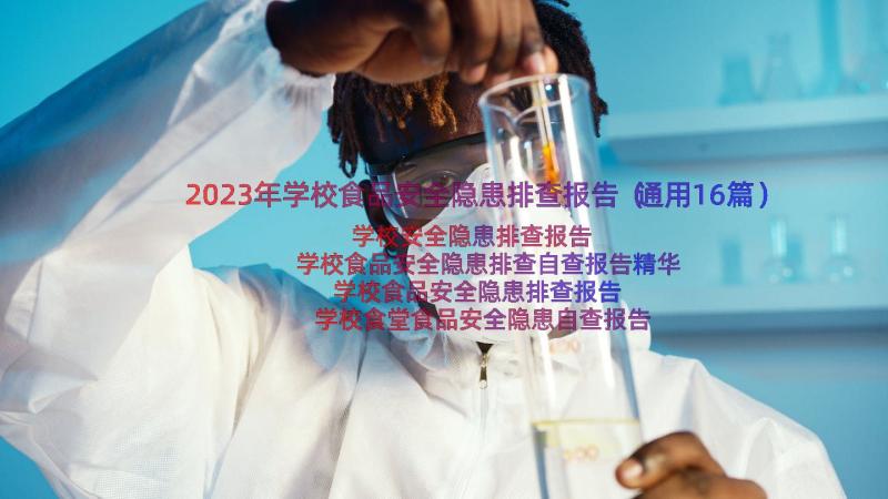 2023年学校食品安全隐患排查报告（通用16篇）