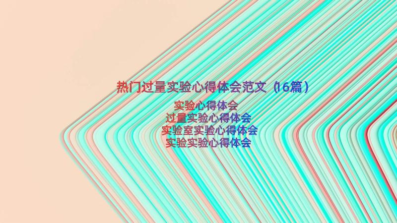 热门过量实验心得体会范文（16篇）