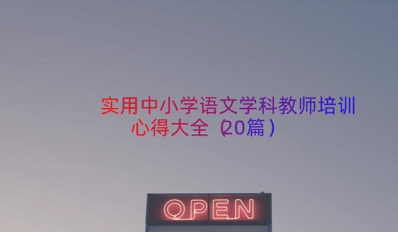 实用中小学语文学科教师培训心得大全（20篇）