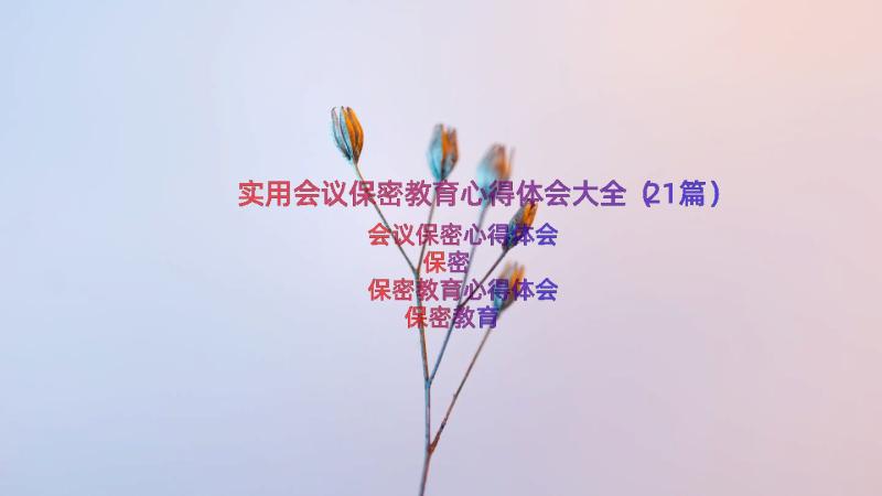 实用会议保密教育心得体会大全（21篇）