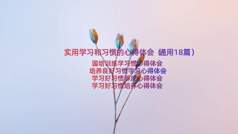 实用学习和习惯的心得体会（通用18篇）