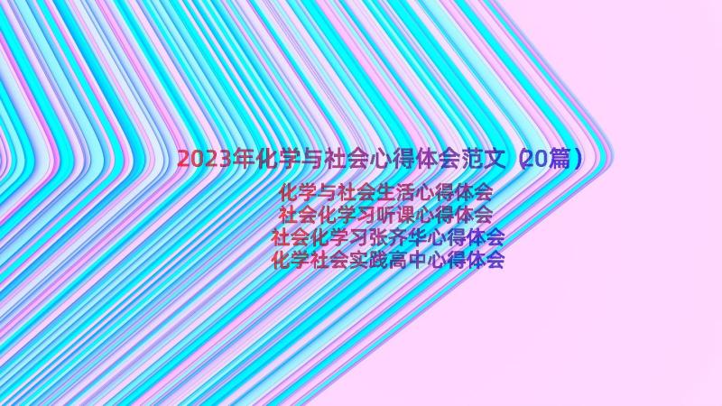 2023年化学与社会心得体会范文（20篇）