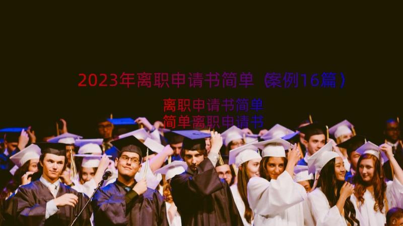 2023年离职申请书简单（案例16篇）