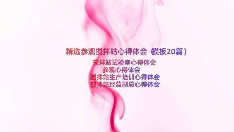 精选参观搅拌站心得体会（模板20篇）