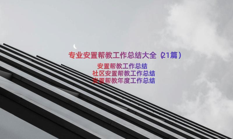 专业安置帮教工作总结大全（21篇）