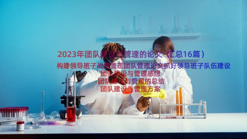 2023年团队建设与管理的论文（汇总16篇）