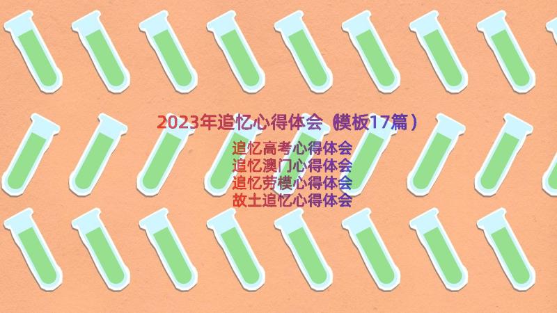 2023年追忆心得体会（模板17篇）