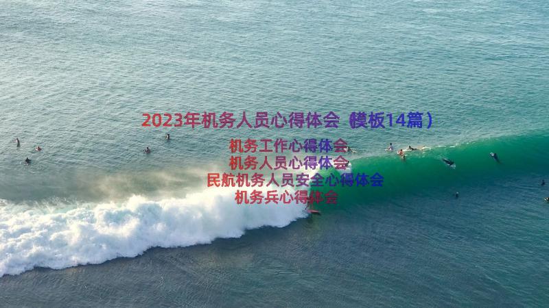 2023年机务人员心得体会（模板14篇）