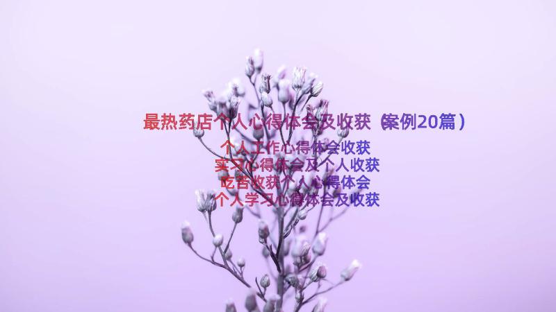 最热药店个人心得体会及收获（案例20篇）