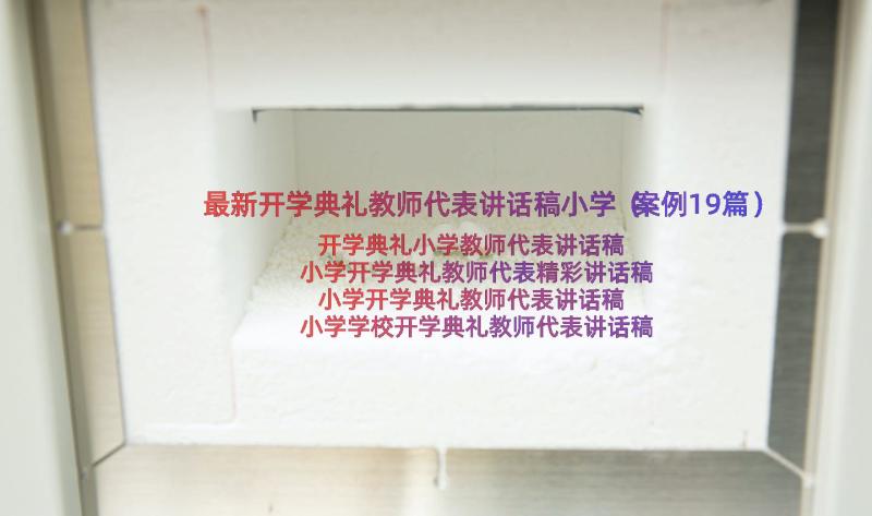 最新开学典礼教师代表讲话稿小学（案例19篇）