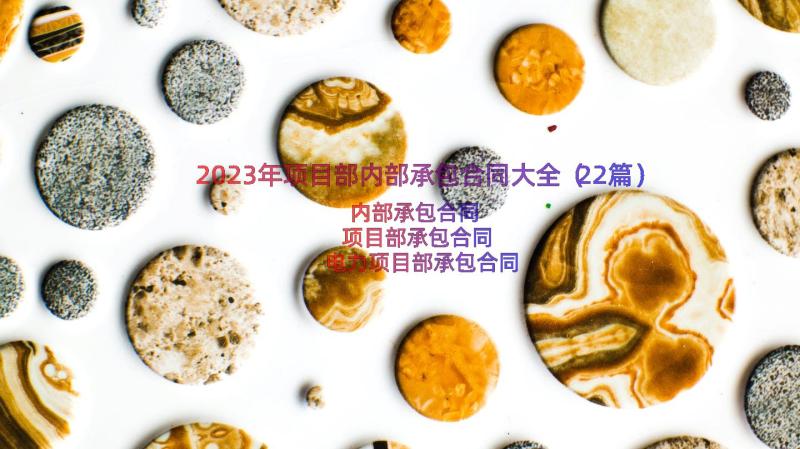 2023年项目部内部承包合同大全（22篇）