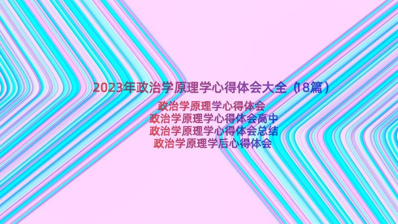 2023年政治学原理学心得体会大全（18篇）