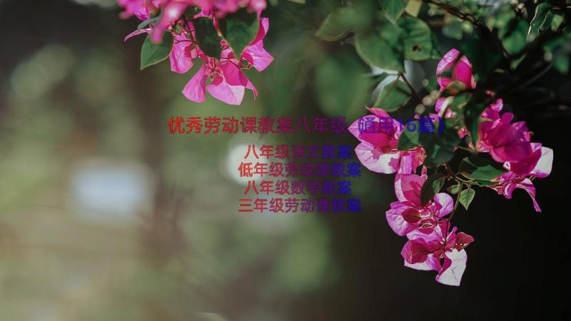 优秀劳动课教案八年级（通用16篇）