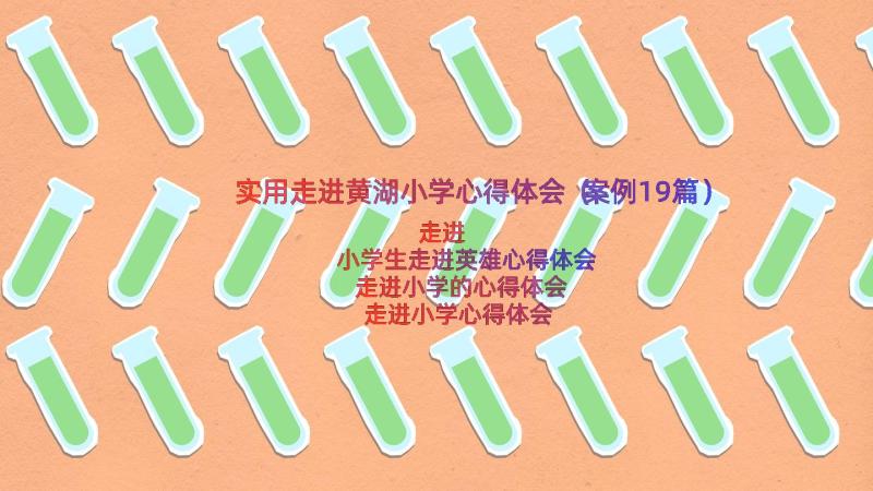 实用走进黄湖小学心得体会（案例19篇）